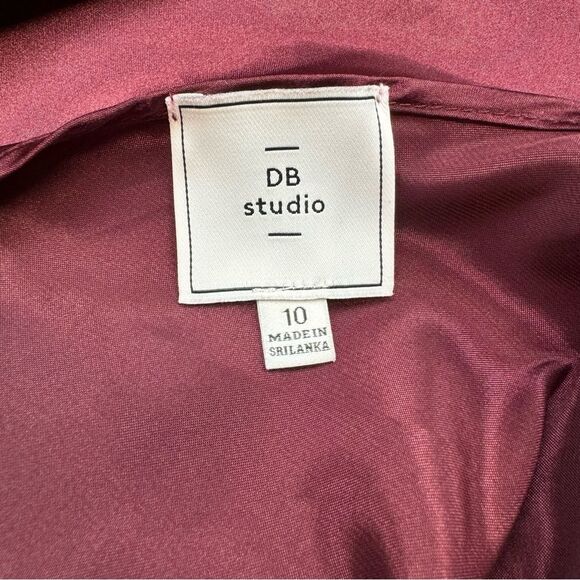 DB Studio Women's Midi Slip Cowl Dress 10 Merlot Burgundy Garnet Red Adjustable - Picture 9 of 13
